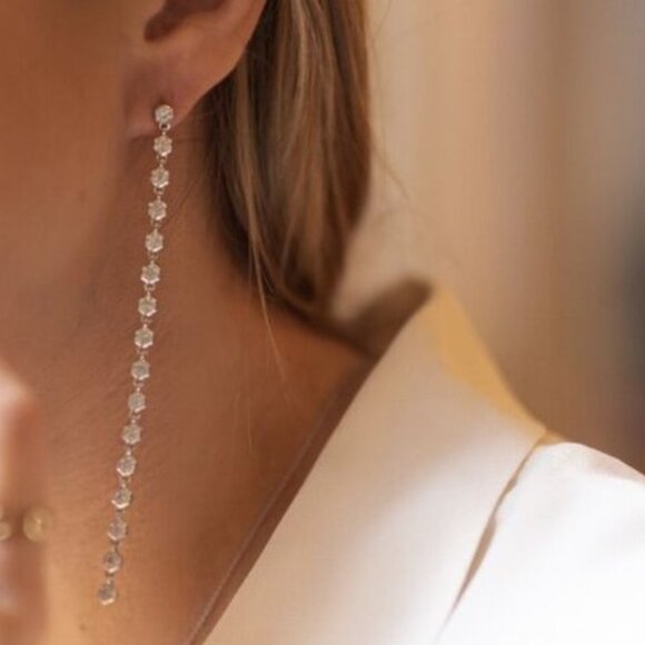 Maison Birks Jewelry - 18k white gold Birks Diamond Drop Earrings